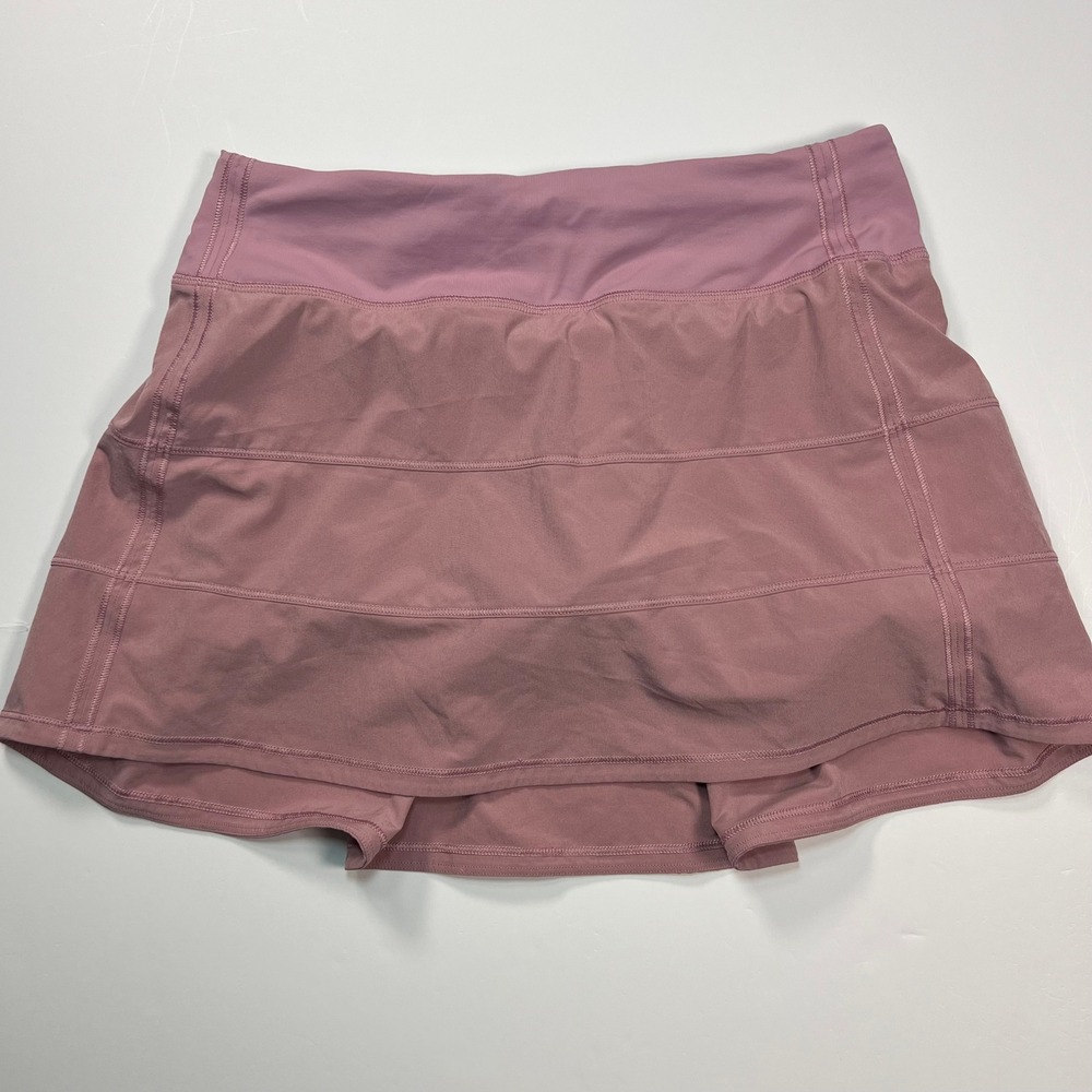 Lululemon Pace Rival Skirt Women 4 Mauve Pink Tiered Pleated Tennis Skort Sporty